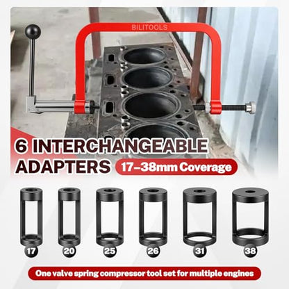 BILITOOLS Valve Spring Compressor Tools with LS Series Adapter, 8-Piece - size: 8pcs-Heavy Duty