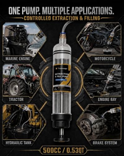 11-Piece 500cc Car Fluid & Oil Extractor Pump Kit