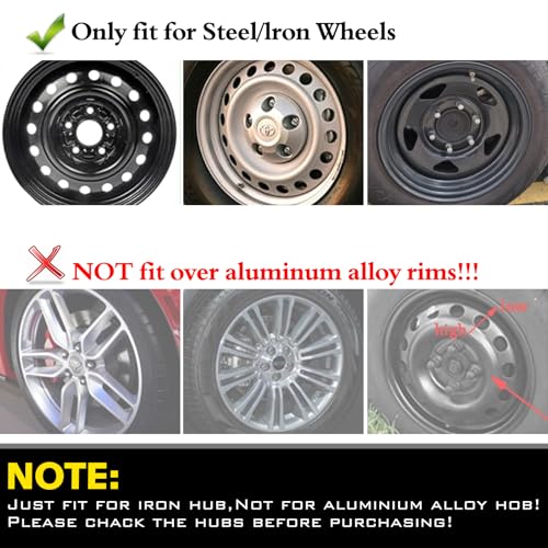 15" Inch Hubcaps Set of 4, Automotive Wheel Tire Covers - color: 5051-Black Lacquer-15