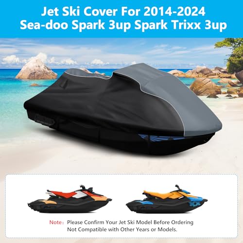 Jet Ski Cover for Sea-Doo Spark 3up/Spark Trixx 3up 2014-2024 Waterproof - size: For Sea-doo Spark 3up Spark Trixx 3up 2014-2024