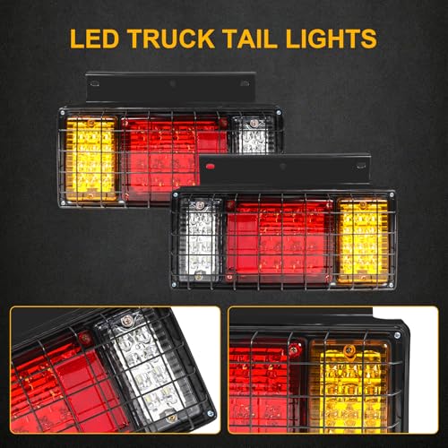 2PCS 40 LED Trailer Tail Lights Bar Kit with Iron Net Protection - color: Tail Lights-E
