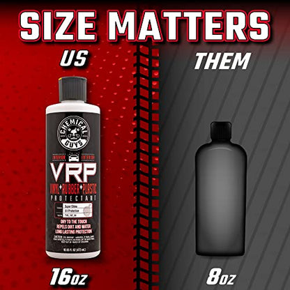 Chemical Guys TVD_107_16 VRP Vinyl, Rubber and Plastic Non-Greasy Dry-to-the-Touch Long Lasting Super Shine Dressing for Tires, Trim and More, Safe for Cars, Trucks, SUVs, RVs & More, 16 fl oz - size: 16 Fl Oz (2-Pack)