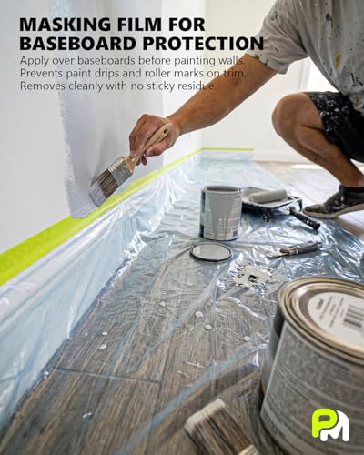 Pre-taped Automotive Masking Film for Painting - 22" x 66', 2 Rolls - color: Blue, size: 2 Rolls of 22" x 66'