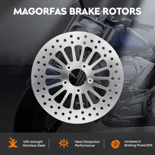 11.5" Front Brakes Disc Rotor Fit for Harley Davidson Touring Sportster Dyna Softail, for Road King/Electra Glide/Street Glide/Road Glide/Super Glide/Low Rider/Fat Boy 2000-2007-2 Pc - size: 2 Front Rotor