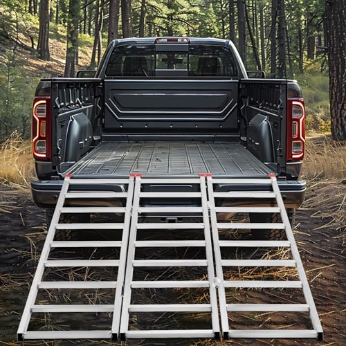 69"X50" Tri-Fold Aluminum ATV Mower Truck Loading Ramp,1500 lb Capacity