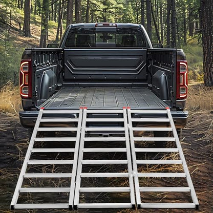 69"X50" Tri-Fold Aluminum ATV Mower Truck Loading Ramp,1500 lb Capacity