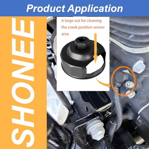 Oil Filter Wrench for harley, 76mm 14Flutes Oil Filter Cap Removal Tool Socket For Harley Davidson Motorcycle Oil Change Kit - style: Wrench