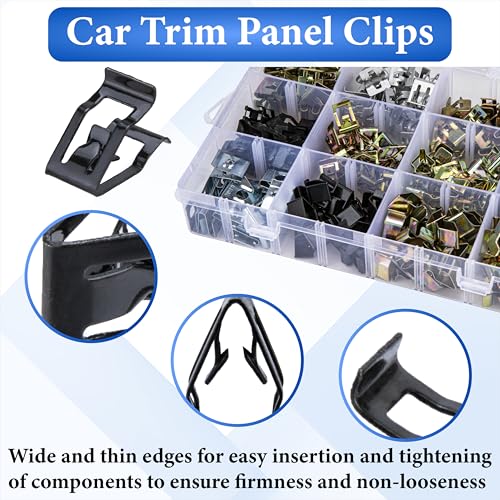 240 PCS 12 Sizes Auto Car U-Clips, Metal Trim Clips, Trim Moulding Clip Kit