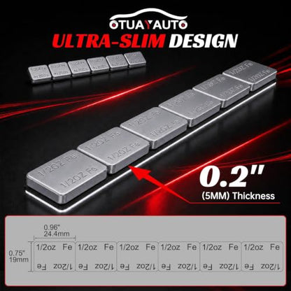 OTUAYAUTO 1/2oz 504pcs Wheel Weights Chrome Adhesive Stick-On 252oz/Box - size: 504 PCS