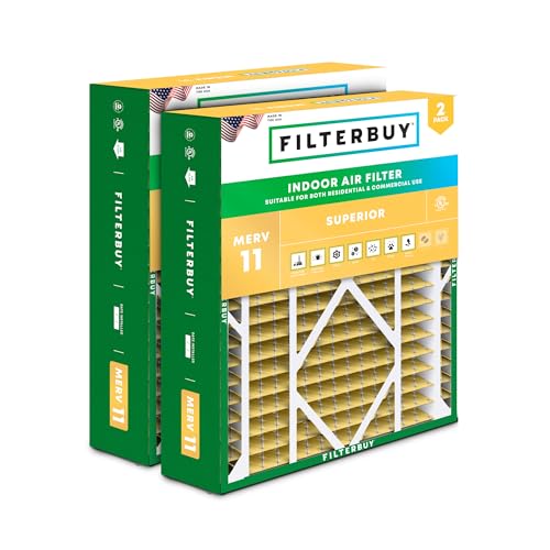 Filterbuy 20x21x5 Air Filter MERV 11 Pet & Allergy Defense (2-Pack) - size: 20x21x5
