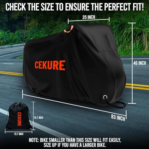 2-3 Bike Cover Waterproof Outdoor, Heavy Duty 210D Oxford Bicycle Cover - size: 83x35x46 inches (Stationary)