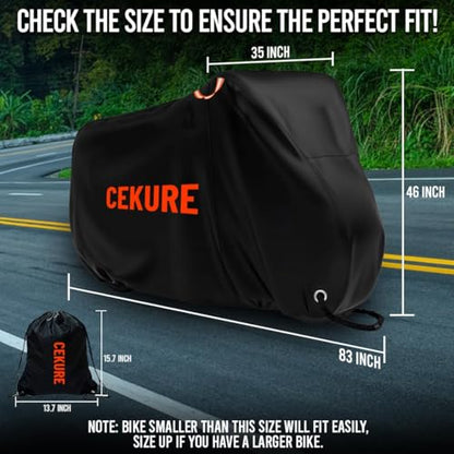 2-3 Bike Cover Waterproof Outdoor, Heavy Duty 210D Oxford Bicycle Cover - size: 83x35x46 inches (Stationary)