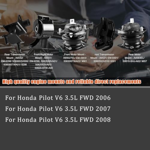 Engine Mount For Honda Pilot 3.5L V6 FWD 2006-2008 - size: 2006-2008 Pilot 3.5L