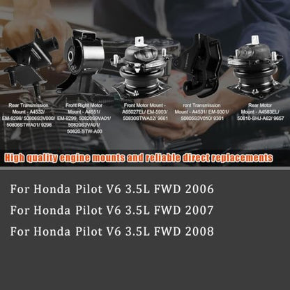 Engine Mount For Honda Pilot 3.5L V6 FWD 2006-2008 - size: 2006-2008 Pilot 3.5L