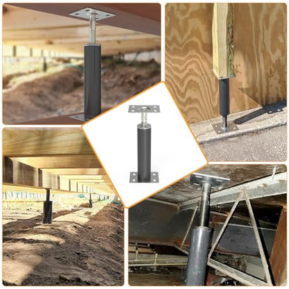 2 Pack House Jacks for Leveling Adjustable Floor Jack Post Floor Jack for House Telescoping Jack for Temporary Support, Adjustable Range 12 inch - 16 inch