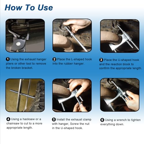 2.5" Universal Exhaust Clamp With Hanger, Muffler Hanger, 4 Pack - size: 2.5 Inch-4 PACK