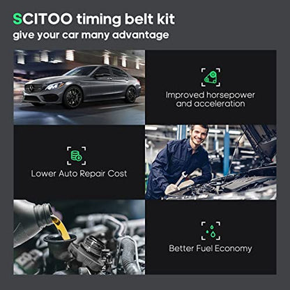 SCITOO Timing Belt Kit with Water Pump PCI:TS26303,| for Honda