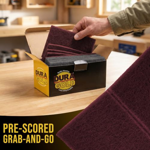 Dura-Gold Premium 6" x 9" Scuff Pads, 5 Each Maroon General Purpose & 5 - color: Maroon/Gray