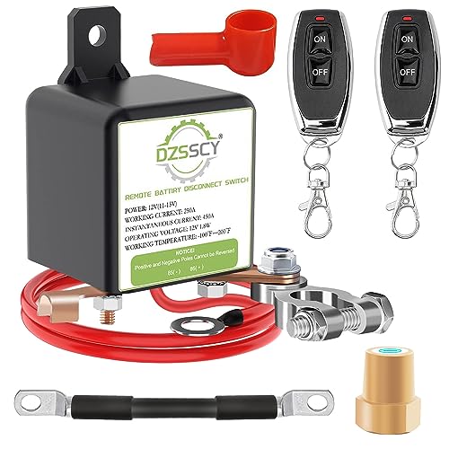 Remote Battery Disconnect Switch 12v, Kill Switch for Car Truck, Anti-Theft - color: 250A with Long Negative Wire