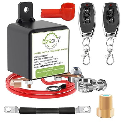 Remote Battery Disconnect Switch 12v, Kill Switch for Car Truck, Anti-Theft - color: 250A with Long Negative Wire