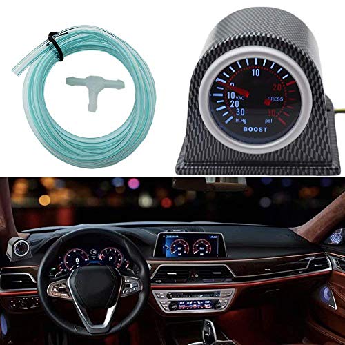 2 Inch (52mm) LED Digital Turbo Boost Pressure Pointer Gauge Meter Smoked Dials 30Psi POB
