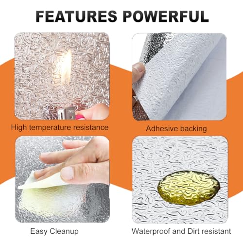Adhesive Backed Aluminized exhaust heat shield for wall behind grill 2000 Degrees High Temp Protection Material Thermal Barrier Blanket Mat (12'' X 24'') - size: 12'' X 24''