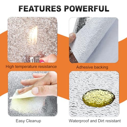 Aluminized Adhesive Backed heat shield tape 12'' X 47'' Thermal Barrier Blanket Mat 2000 Degrees High Temp Protection Material exhaust wrap - size: 12'' X 47''