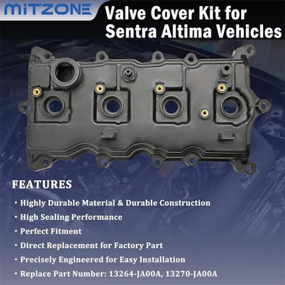 MITZONE Engine Valve Cover Compatible with 2007-2013 Nissan Altima Sentra SE-R 2.5L Part# 13264-JA00A 13270-JA00A - color: 2007-2013 Altima Sentra