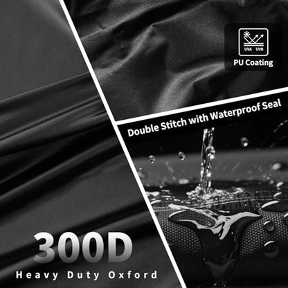 Motorcycle Cover Heavy Duty 300D Waterproof for Touring Ultra - color: Black