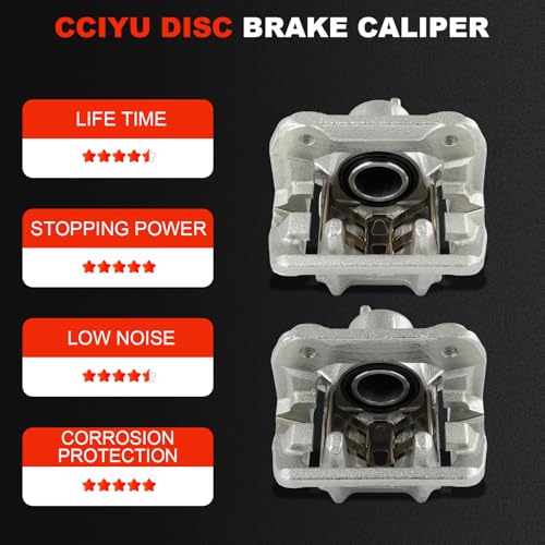 cciyu Rear Left & Right Disc Brake Calipers With Bracket 19B1449 19B1448 - size: Rear[19B1449+19B1448]