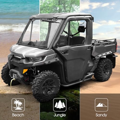 A & UTV PRO Sport Fender Flares for 2016-2025 Can-Am Defender Accessories Max/HD10/HD8/HD7/HD5 Extended Mud Flaps Front Rear Mud Guards Replace OEM #715003898 - size: Replace OEM #715003898