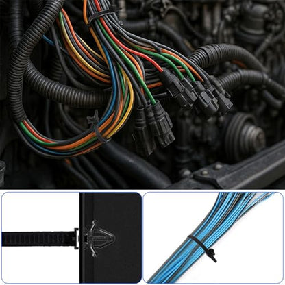 200 Pcs Car Wire Loom Routing Clips Push Mount Cable Tie Assortment 15 Sizes Car Harness Routing Clips Universal Wiring Harness Clip Replacement Parts for Automotive