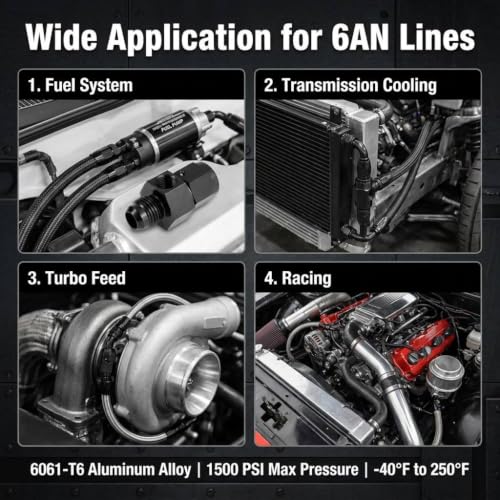8AN Male Flare to -8 Female Swivel Fuel Pressure Take Off Fitting with 1/8" NPT Gauge Port, CNC Machined Anodized Black, for E85 Gasoline Methanol Racing Fuel Systems - size: AN8 with 1/8 NPT Port