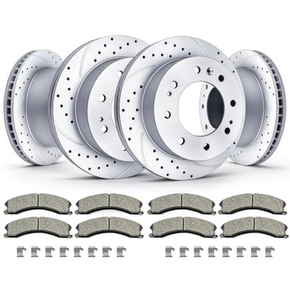 Acinoparts Front and Rear Brake Kit for 2011-2019 Chevy Silverado 2500 HD - size: ABK5519155192