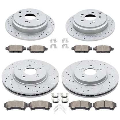 Acinoparts Front and Rear Brake Kit Replacement for 2005 2006 2007 2008 - size: HMBK20801