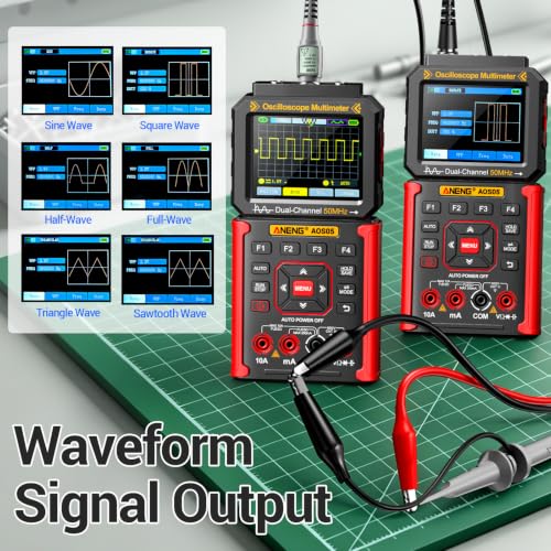 3-in-1 Handheld Oscilloscope Multimeter,50MHz Dual Channel,Signal Generator - color: Red