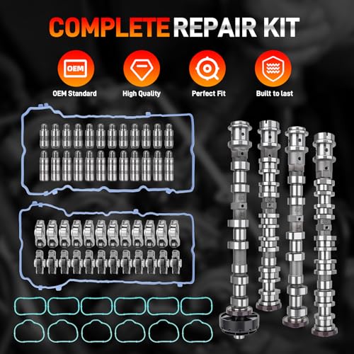 Intake & Exhaust Camshaft Kit with Rocker Arms Lifters and Gaskets Compatible with 2016-2024 Dodge Chrysler Jeep Ram 3.6L Pentastar V6 Engine Replace# 5047912AC 5047913AC 5048029AC 5048030AC 5047896AC - color: Cam Lifter Kit, size: 2016-2024