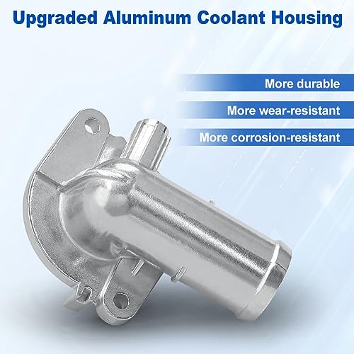 WMPHE Aluminium Engine Coolant Thermostat Housing Compatible with 2011-2019 Dodge Journey/Grand Caravan, 2011-2016 Chrysler Town & Country, 2011-2014 Dodge Avenger/VW Routan Replacement for 5184570AH - size: 902-3036