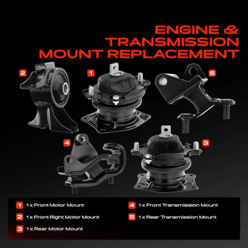 A-Premium Engine Motor Mount and Transmission Mount Kit, Set of 5