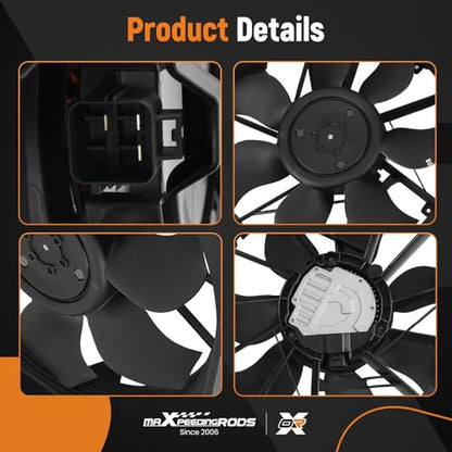 maXpeedingrods Dual Fan Radiator Cooling Fan Assembly w/Brushless Motor for Ford F-150 2021-2023, ML3Z8C607C