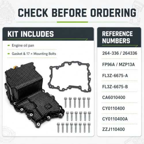 Engine Oil Pan Kit Compatible with 2015-2018 Ford F-150 2.7L V6