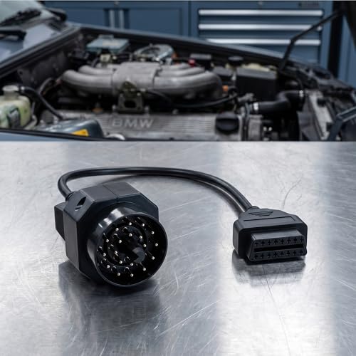 OBD1 to OBD2 Adapter 20 Pin to 16 Pin Connector Cable - Diagnostic Scanner Interface Tool Compatible with BMW E30 E36 E39 E46 E53 X5 Z3 - Heavy Duty 20 Pin Connector Extension Cord - size: 20 Pin to 16 Pin for BMW