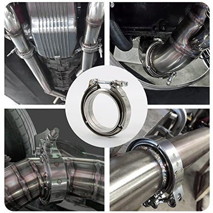 2" V Band Clamp with Flange 2PC Stainless Steel For Turbo Exhaust Downpipes