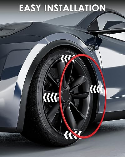 Automotive Alloy Wheel Protector - Entire Rim Cover - Curb Rash Prevention - Set of 4 Easy to Install (20'', White) - color: White, size: 20''