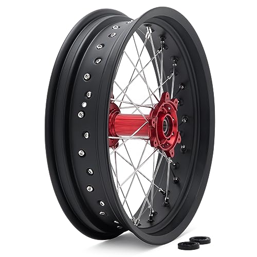 TOFR CNC 17"x4.25" Spoke Rear Wheel Rim for Surron Sur-Ron Ultra Bee Red - color: Red, size: N/A Front 17" Rear