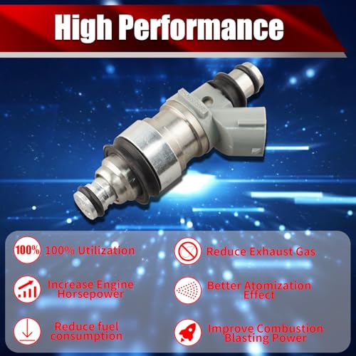 Set of 6 Fuel Injectors FJ180 23250-62030 Replacement - size: FJ180