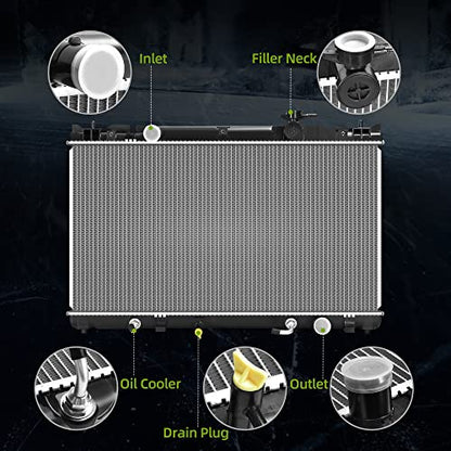 AUTOSAVER88 Radiator Compatible with 2002 2003 2004 2005 2006 Camry 2004-2007 2008 Solara 2.4L L4 - style: 02-06 Camry L4 2.4L