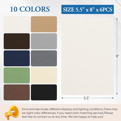 Canvas Patch 5.5 x 8 Inches 6Pcs Self-Adhesive Waterproof Canvas Patch Kit for Repairing Tents,Sofas,Boat Covers,Camping Chair,Awnings,Car Seats.（Beige） - color: Beige, size: 5.5"×8"