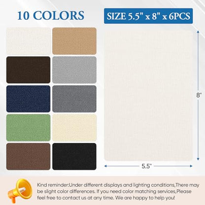 Canvas Patch 5.5 x 8 Inches 6Pcs Self-Adhesive Waterproof Canvas Patch Kit for Repairing Tents,Sofas,Boat Covers,Camping Chair,Awnings,Car Seats.（Beige） - color: Beige, size: 5.5"×8"
