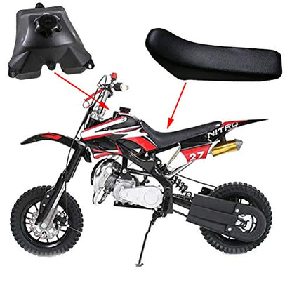 TDPRO Plastic Fairing Kit Fender Parts and Black Seat & 3L Gas Petrol Fuel Tank for Apollo Orion 110cc 125cc 150cc Pit Dirt Bike (4Yellow+3White) - color: 4Yellow+3White